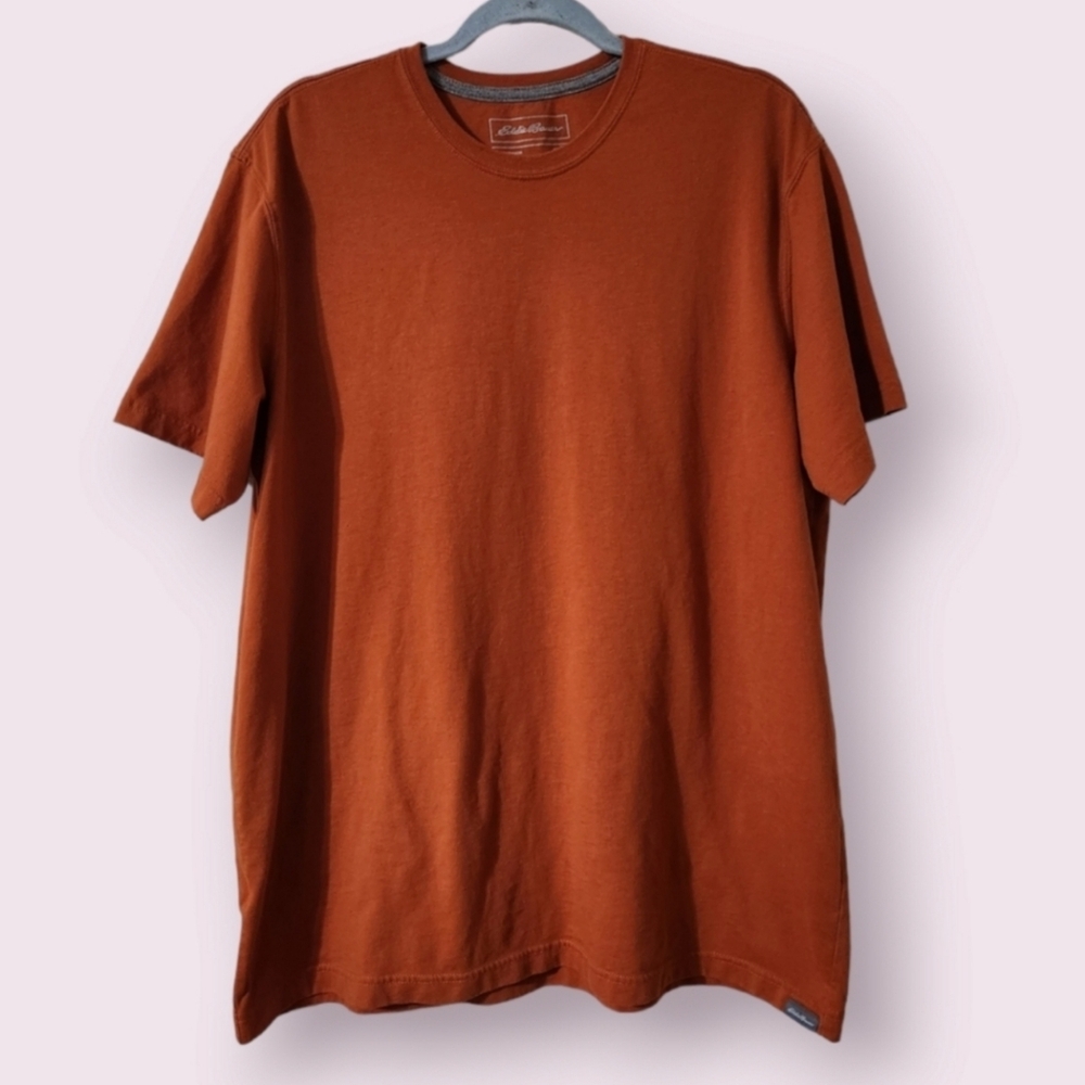 Eddie bauer orange crewneck mens tee size XLT tall legendwash short sleeve